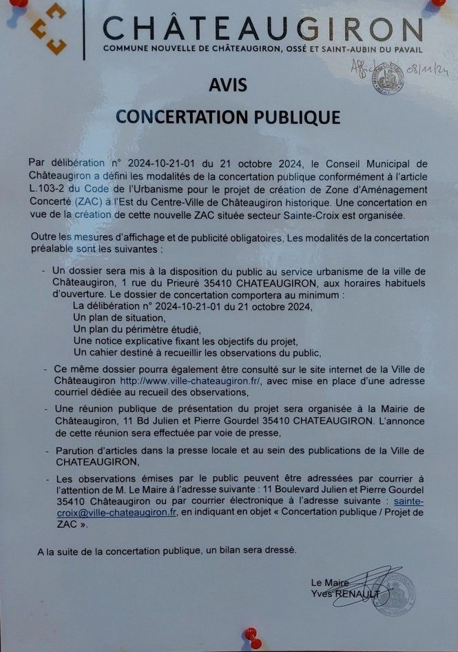 Avis concertation publique